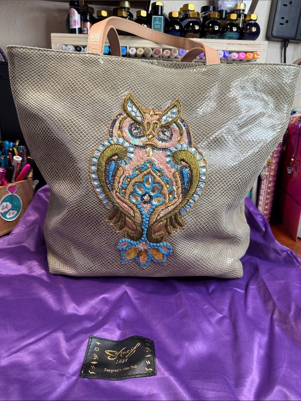 Sharif Hathor Jewel Owl Tote
